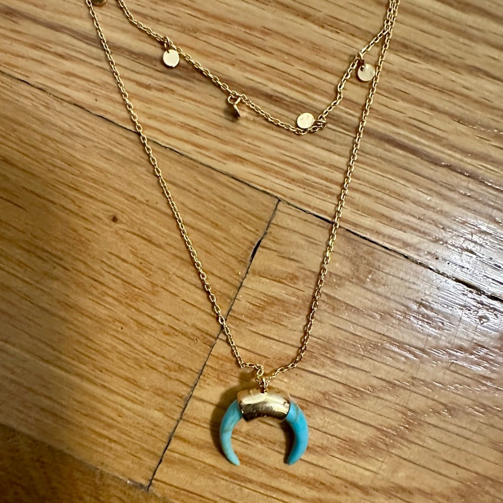 ORELIA DOUBLE BLUE HORN NECKLE